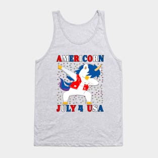 Americorn July 4th USA Star Spangled Banner. Tank Top